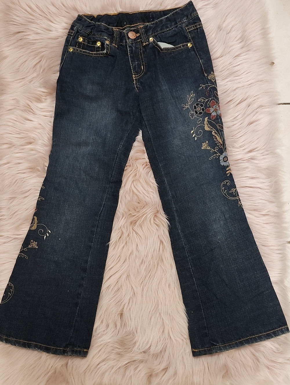 Brand New UNBRANDED GIRL'S COTTON COMFORT EMBROIDERY JEANS-8